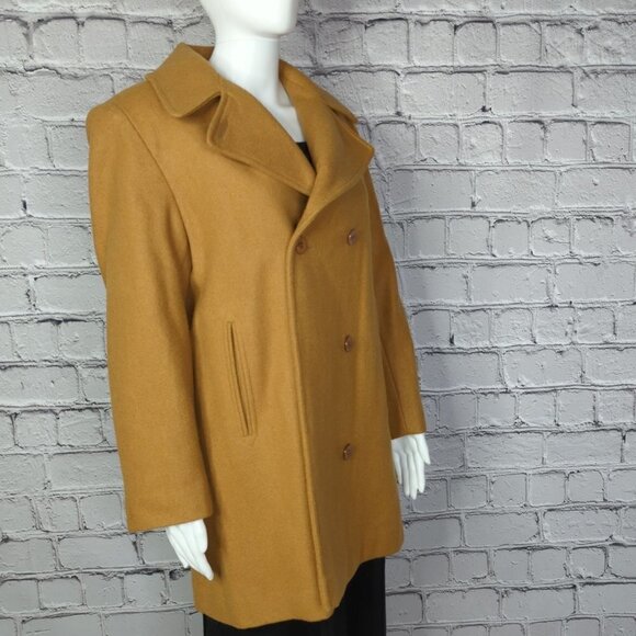 Herman Key Mid Length Brown Wool Blend Coat, Small/Medium, NWT - Picture 3 of 10